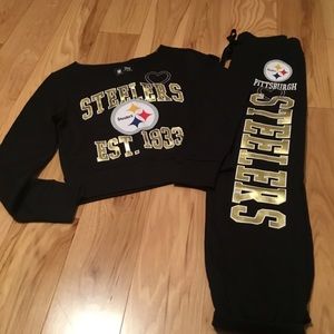 Girls Steelers Sweatsuit Jogging Set